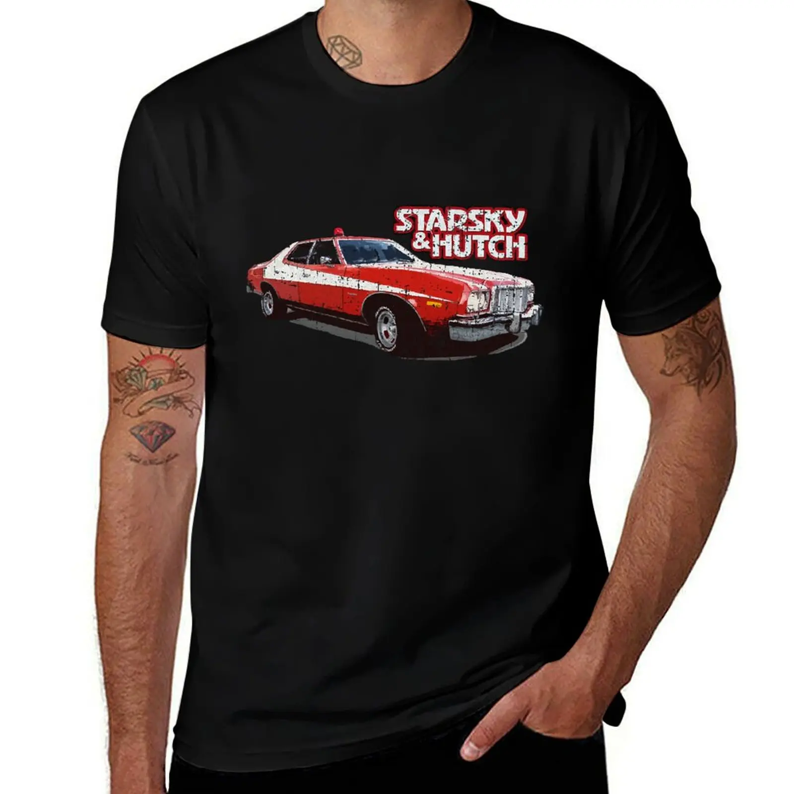 Starsky & Hutch, distressed T-Shirt sports fans Blouse shirts graphic tees mens tall t shirts