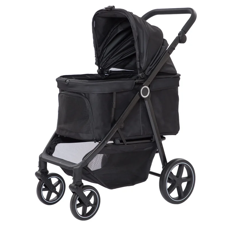 Pet cart furry child one-click folding basket integrated cat cart outdoor walking dog pet cart