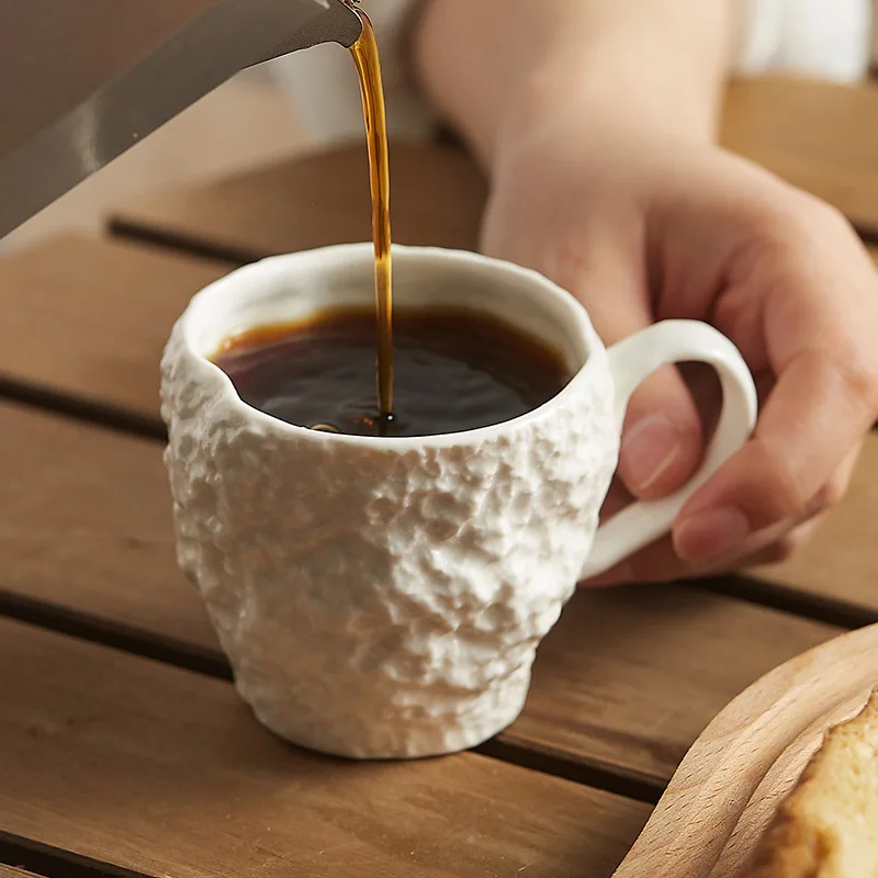 Creative English Style Rock Texture Mug Afternoon Tea Water Cup Personality Milk Cup Breakfast Bup Ceramic Espresso Cup