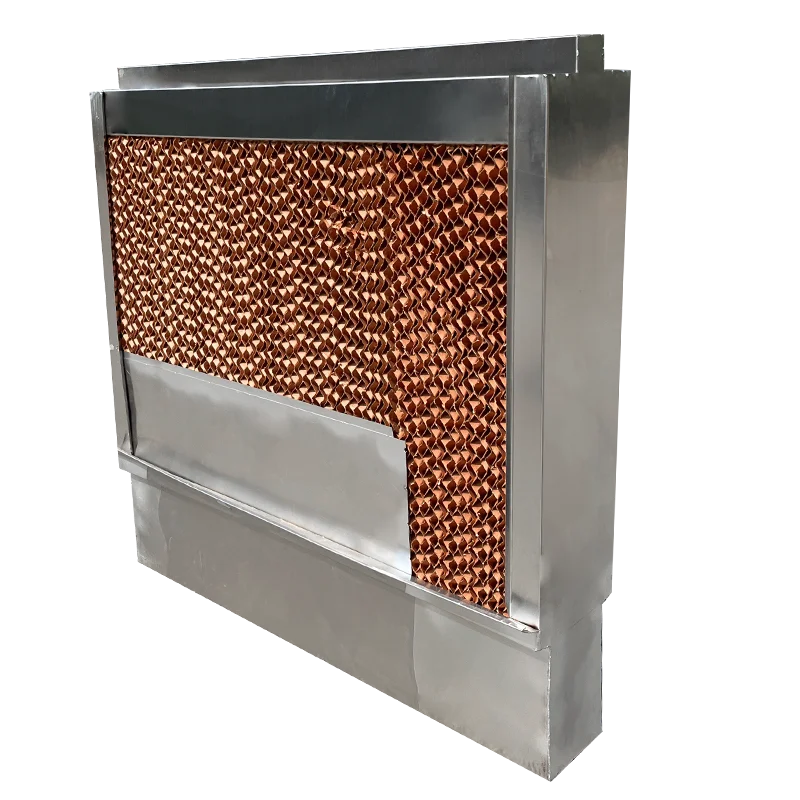304 stainless steel frame 15cm width 100*100cm poultry farm ventilation evaporative water cooling pad wet curtain belt pump