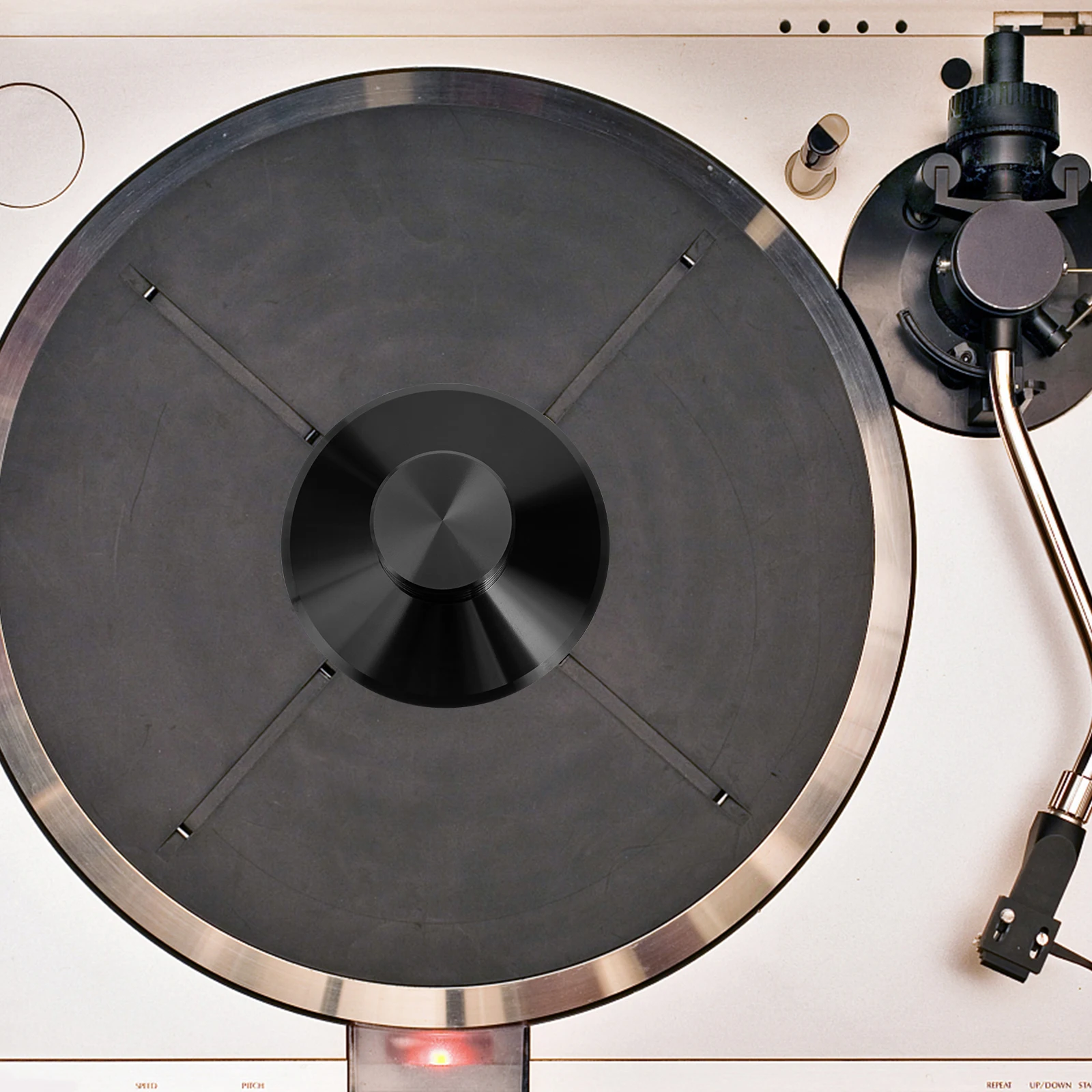 

Professional Black Aluminum Alloy Record Weight Stabilizer Durable Turntable Disc Clamp Vinyl Record Accessories Audio Disc