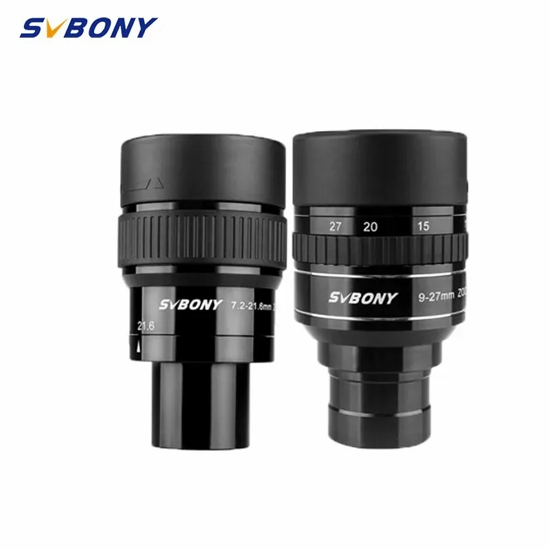 SVBONY 1.25'' Zoom Telescope Eyepiece 7.2-21.6mm/9-27mm Super-Wide Angle Fully Multi-Coated Accepts 1.25