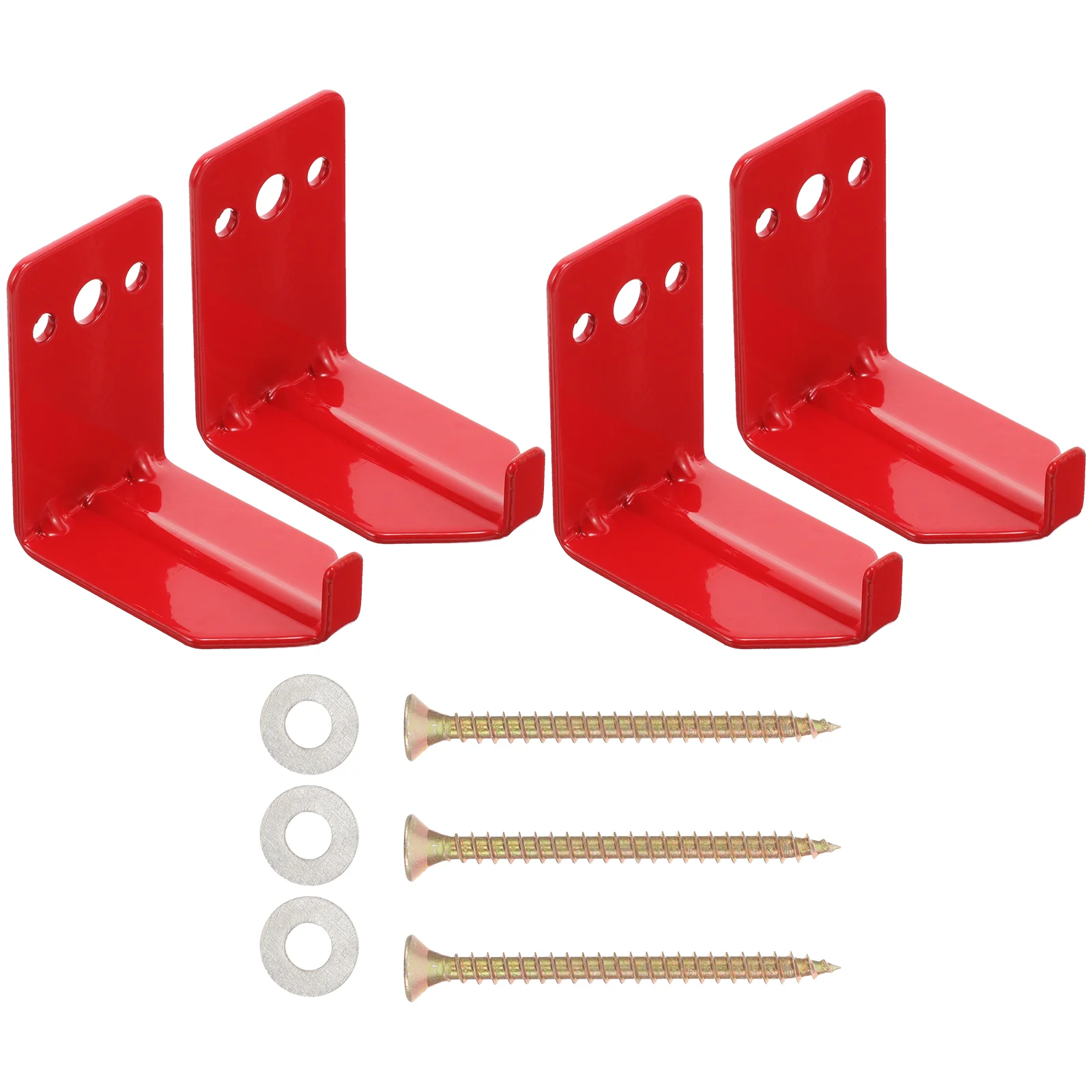 

4pcs Fire Extinguisher Bracket Holder Wall Mount Heavy Duty Hooks 20lb Iron Material Space Saving Setup Includes