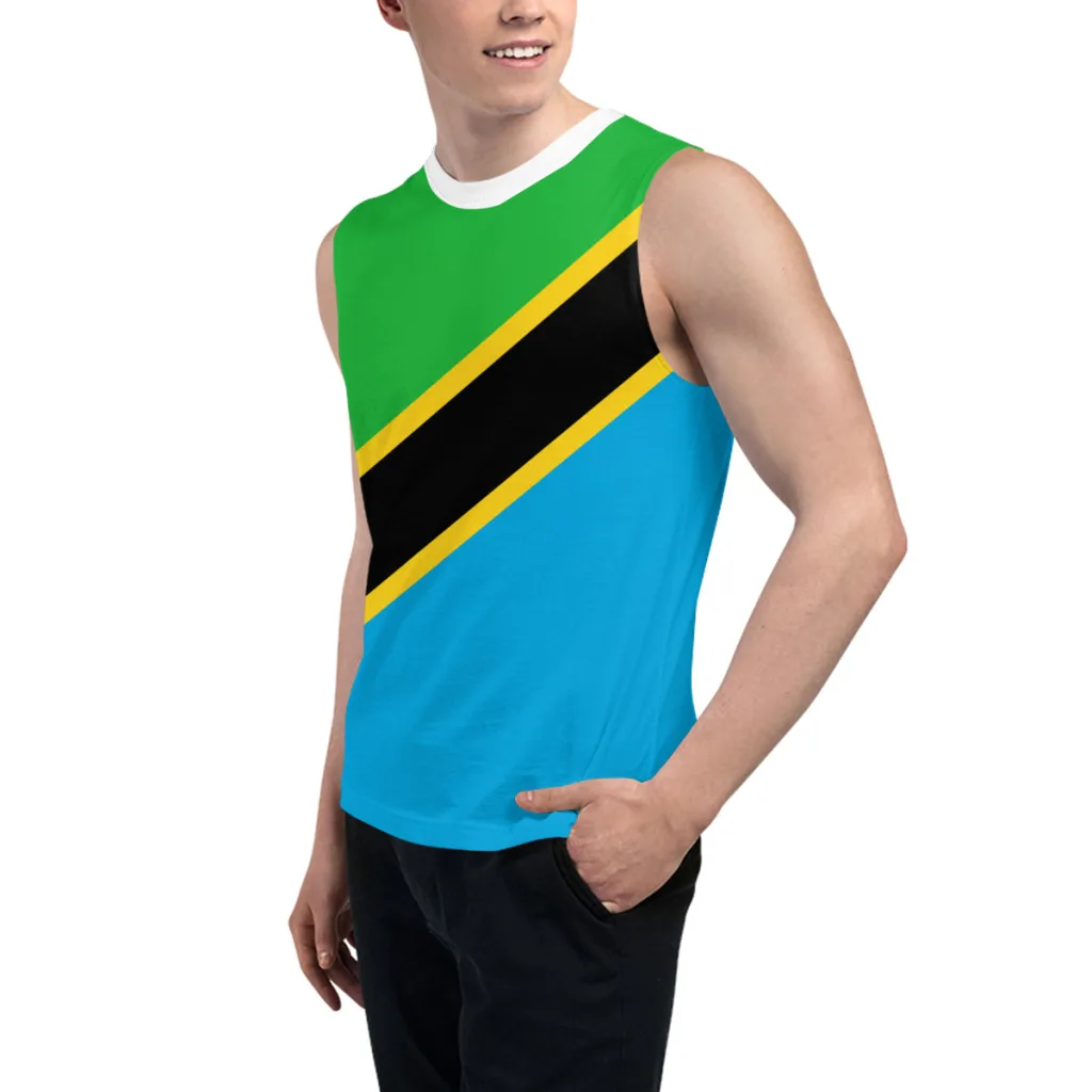 Sleeveless T-shirt Tanzania Flag 3D Men's Boys Tshirt Gyms Tank Tops Fitness Joggers Basketball Training Vest