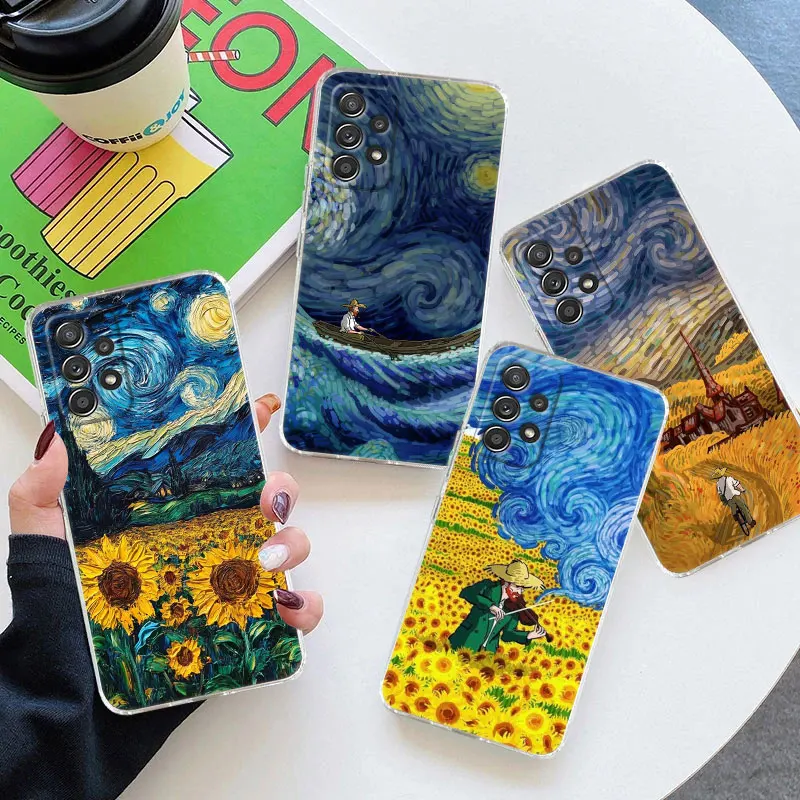 

Interesting Van Gogh Art Clear Phone Case For Samsung Galaxy A56 A57 A37 A55 A54 A36 A35 A26 A25 A16 A17 A07 A52 A34 A21s Cover