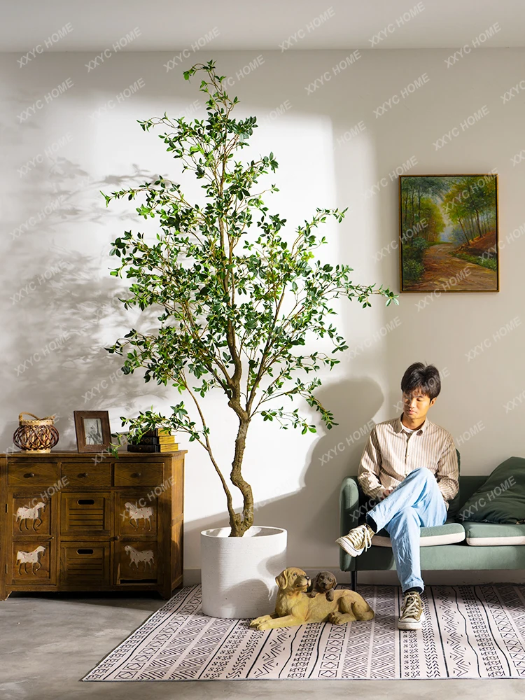 Large Simulation Money Banyan Bionic Fake Green Plant Indoor Living Room Floor Shop Landscaping Decoration Ornaments Bonsai