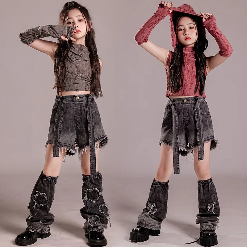 

Girls' Set 2024 Autumn New Fashionable Top Children's Autumn Jazz Style Jeans Set