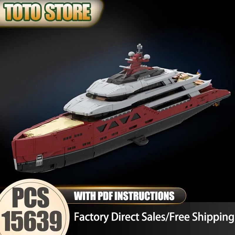 

Конструктор Urban Transportation Moc: Модель суперъяхты 120 см, технологичные кирпичики, набор для самостоятельной сборки, праздничный подарочный набор игрушек