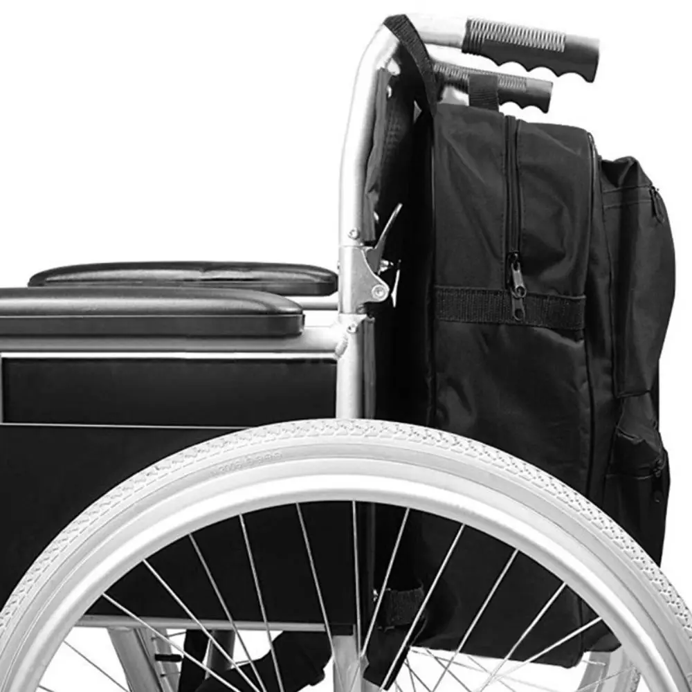 

Multi-pocket Wheelchair Rear Storage Bag Portable Large Capacity Mobility Scooter Bag Wear-resistant with Buckle