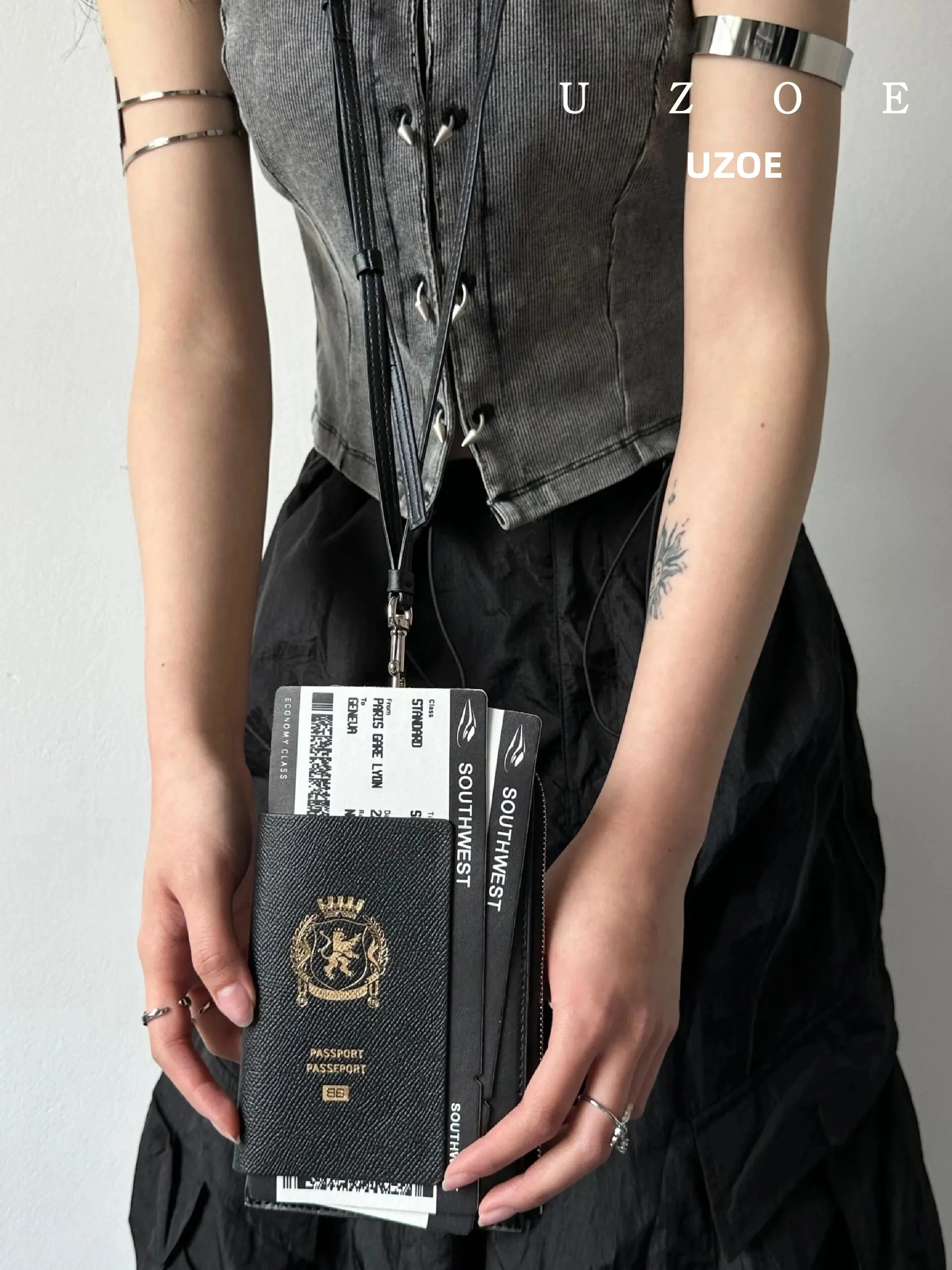 uzoe-portable-fashionable-document-bag-commute-id-card-holder-casual-passport-holder-neck-strap-coin-purse-bucket-shape