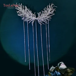 YouLaPan Tassels Bridal Headband Handmade Drill Chain Headpiece Wedding Hair Accessories Woman Bride Headpiece for Party HP639