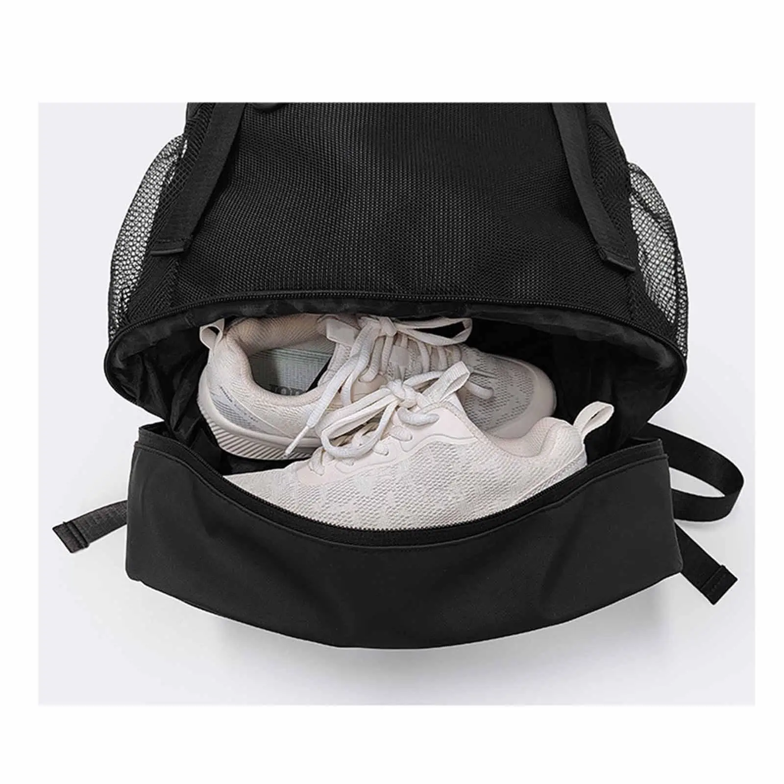 

Travel Backpack Football Training Backpack Adjustable Strap Zippered Storage Bag Scalable for Men Yoga Fitness Backpacking