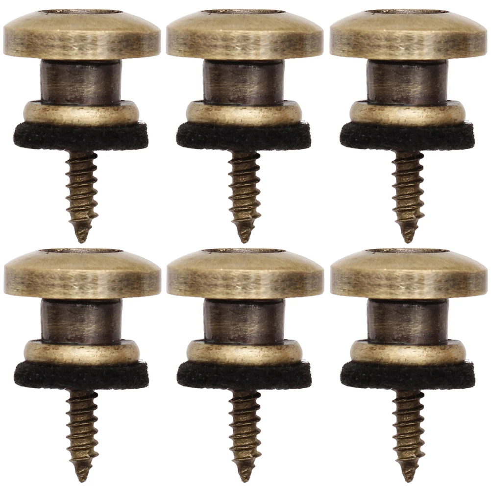 

6pcs Strap Buttons Durable Iron Felt Material Easy Install Replacement Electric Acoustic Guitar Parts Accessories Locking
