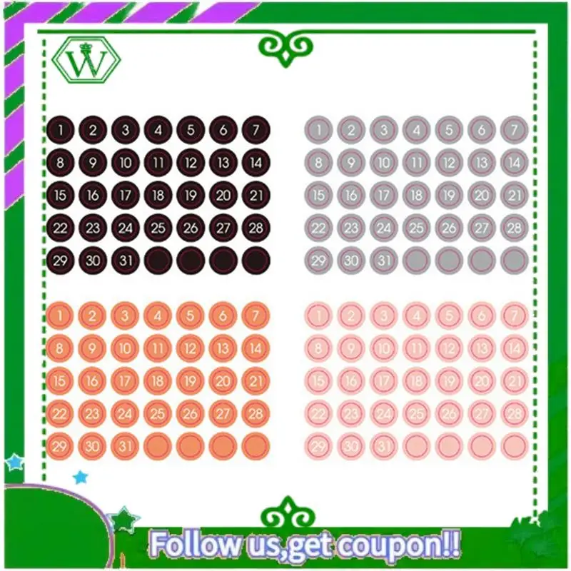 

Reliable-Stationery Envelope Sealing Tags Colorful Round Number Date Sticker Set (12PCS) A