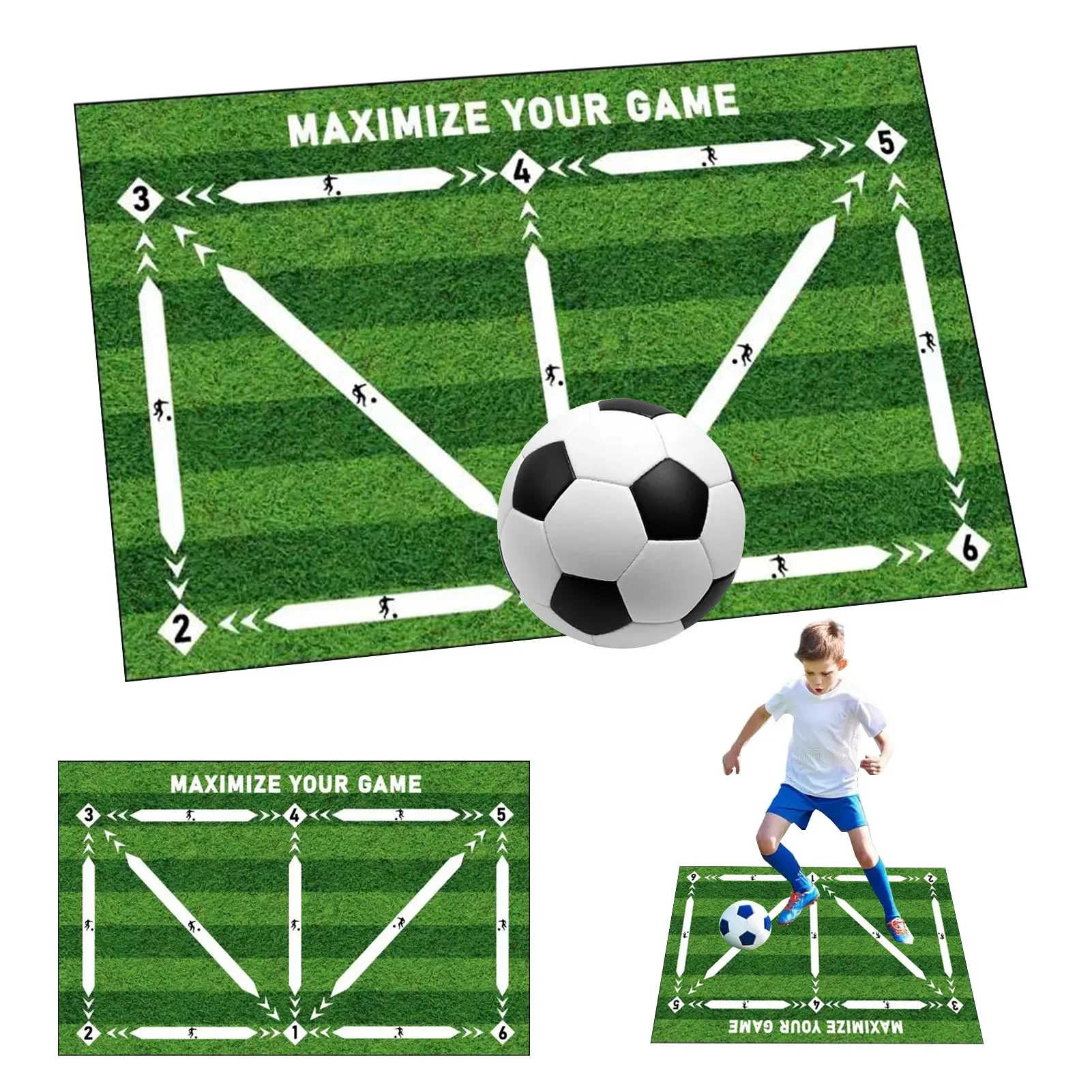 90cm Football Training Mat Durable Non Slip Foldable Kids Adults Dribble Training Mat Indoor Ourdoor Football Training Equipment