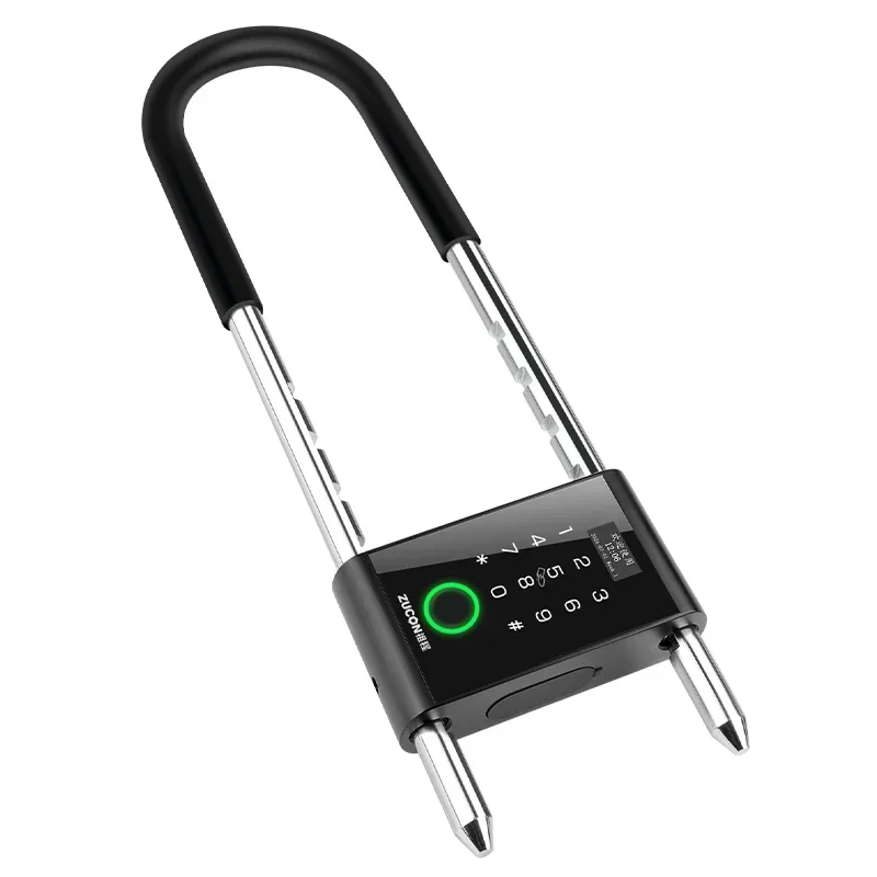 Glass door lock U-shaped, fingerprint lock double door store padlock, smart electronic password U-shaped lock