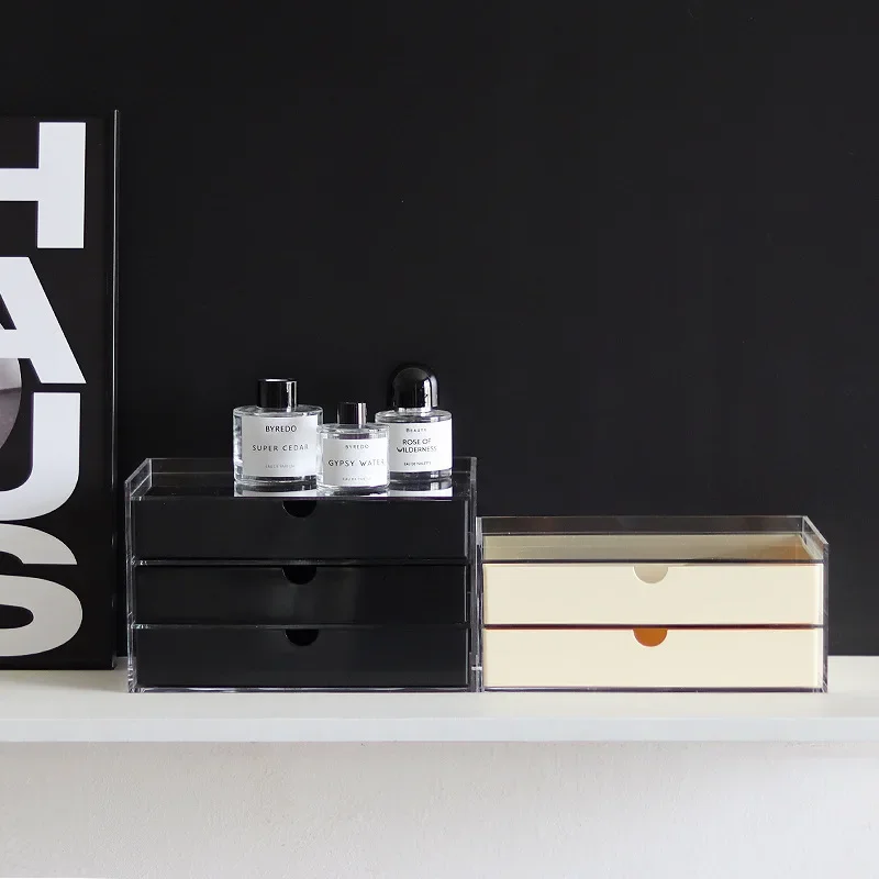 

Drawer type cosmetics dust-proof office desktop stationery finishing box combination