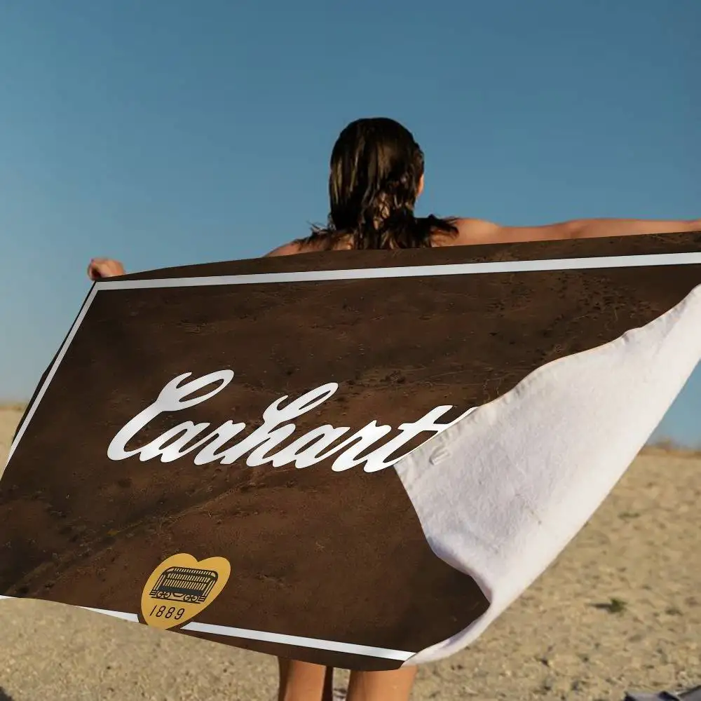 C-Carharttes LOGO Beach Towel Colorful Bath Towels for Girl Microfiber Quick Dry Custom Sand Free Beach Yoga Spa Gym Pool