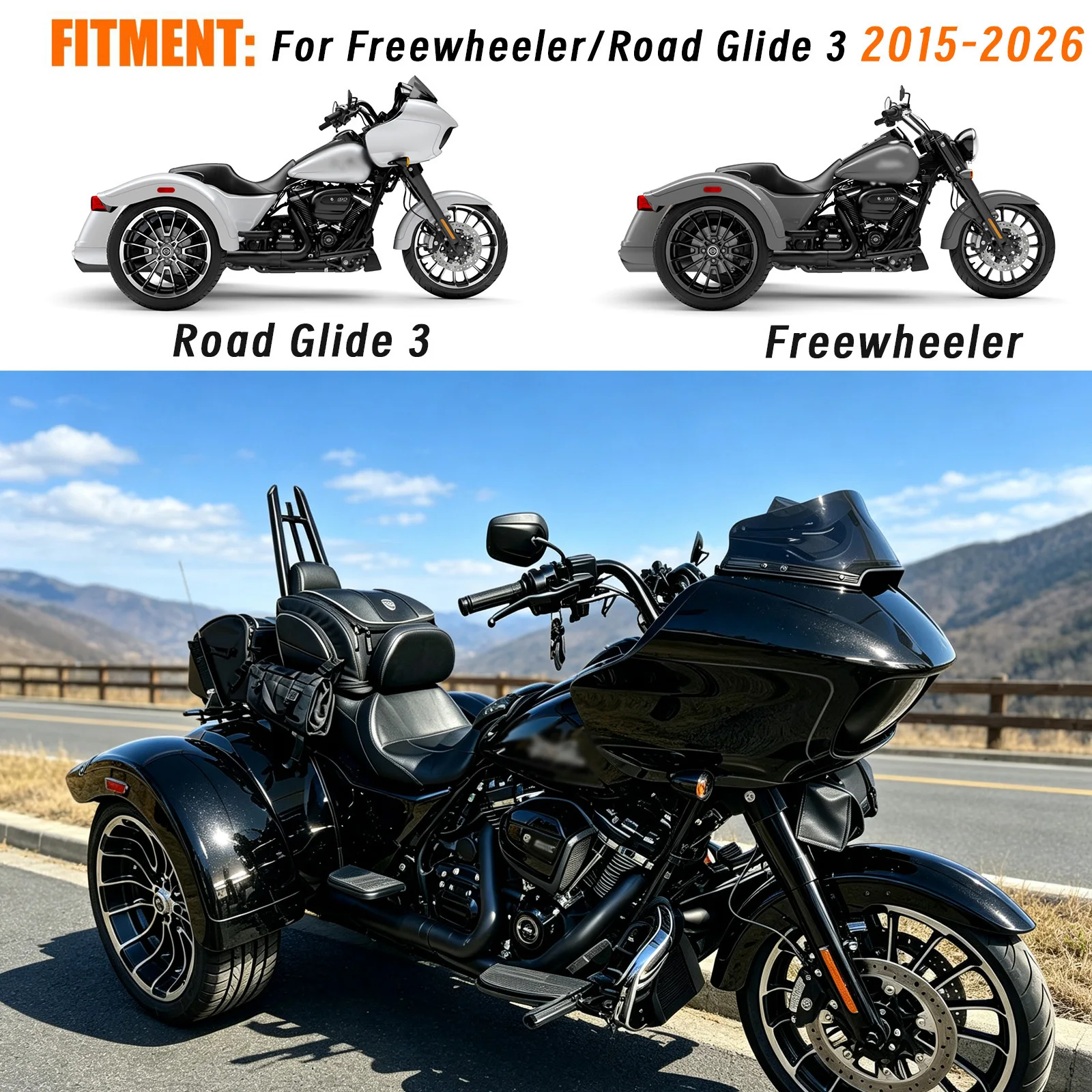 Motorcycles Accessories For Harley FLRT Freewheeler 2015-2026 Road Glide 3 FLTRT 2023 Passenger Rear Backrest Sissy Bar