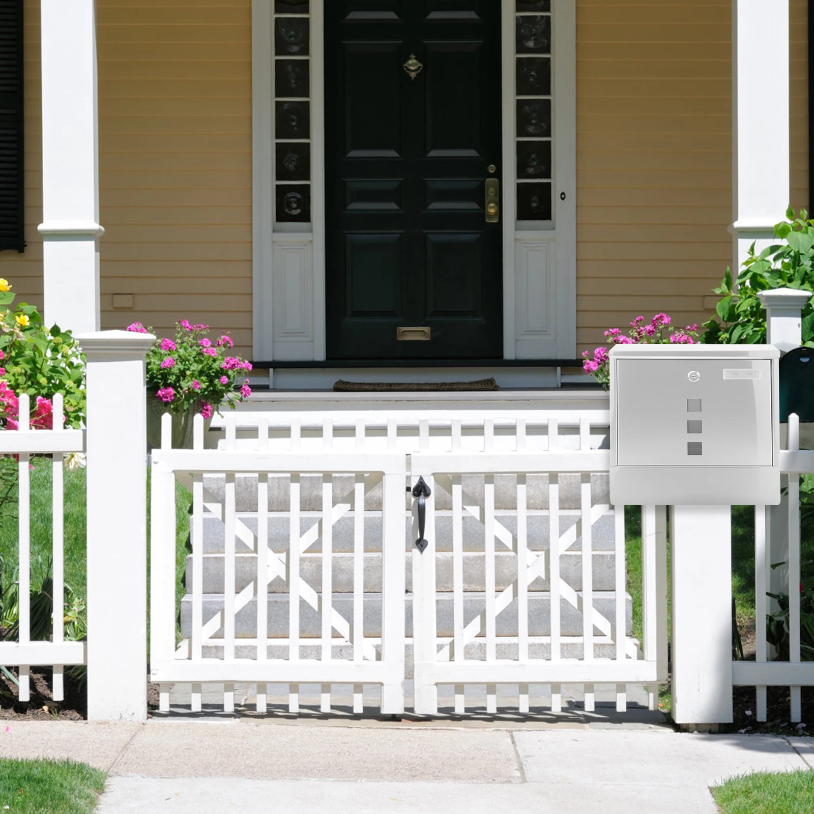 

Stainless Steel Mailbox Durable Wall Mount Lockable Mail Boxes for House Office Outdoor Use Suitable Capacity Envelopes Mails