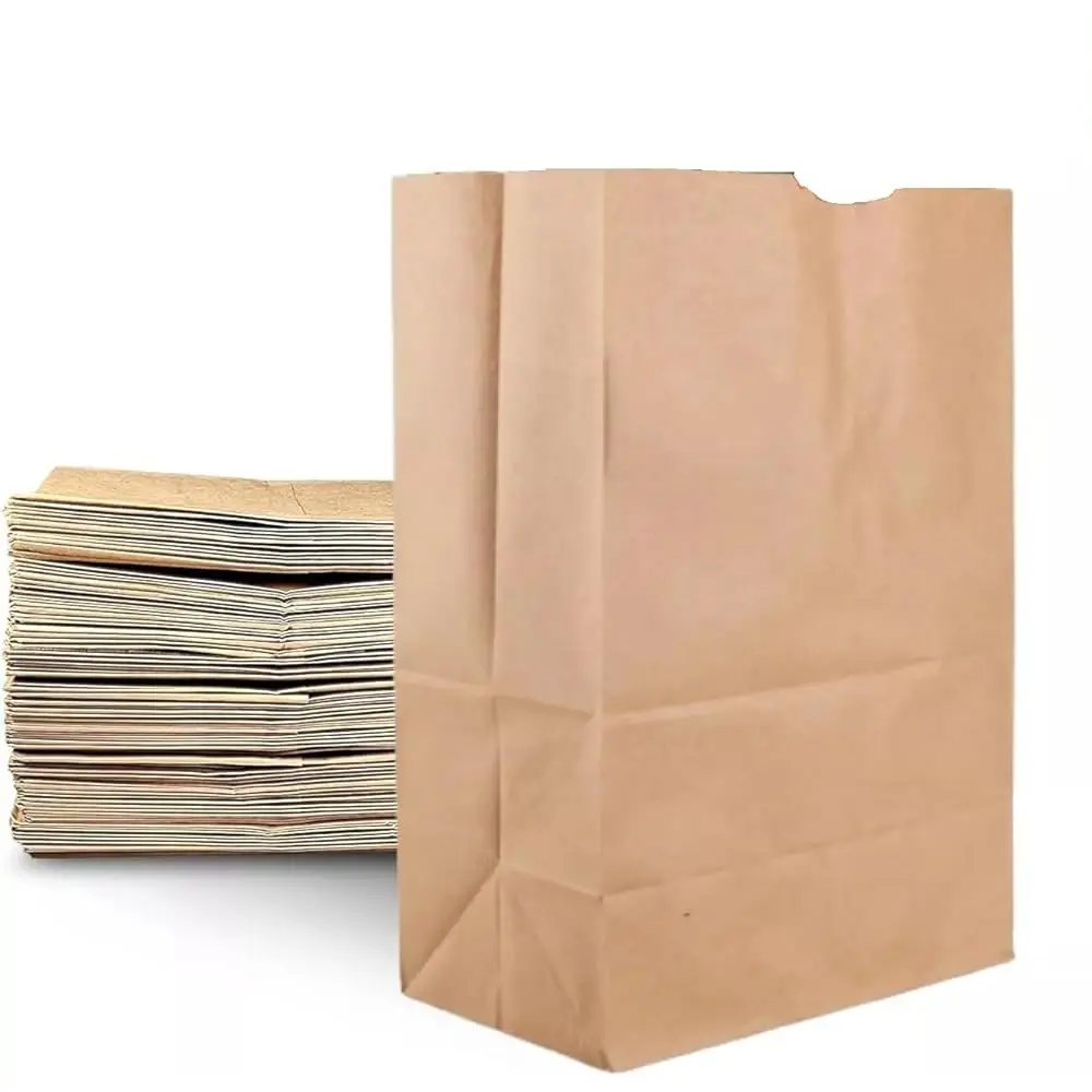 

Большие прочные бумажные пакеты-мешки из крафт-бумаги, бумажные пакеты для покупок продуктов. Вес основной загрузки 52 фунта (100)