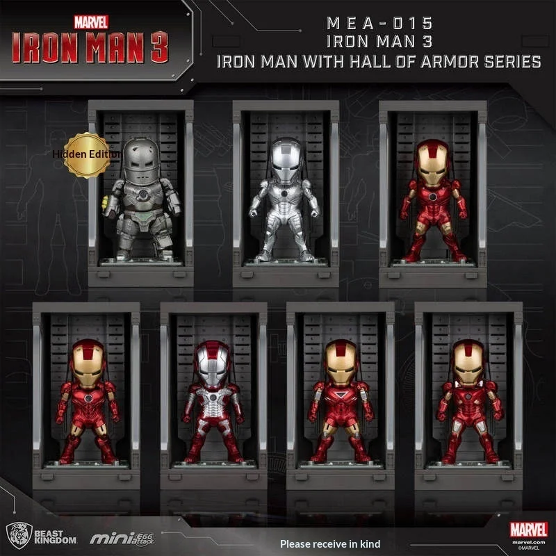 

Коллекционная игрушка-сюрприз Marvel Mea-015 Iron Man 3 Iron Man Mark VI Armored Hall Series, подарок для мальчика