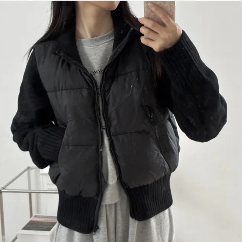 

Women's Chic Design Wool Blend down Jaet Warm ort Top White Padded Coat Commute Sle Long Sve Cotton Clothes
