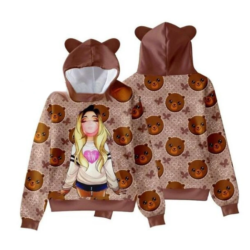 

Rebekah Wing Merch Beki & Fluffy Kids Hoodie for Boys Girls Harajuku Sweatshirt Kawaii Cat Ear Pullover Hooded Jacket Cosplay