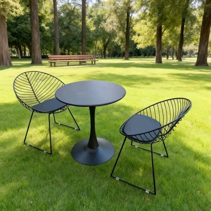 Outdoor leisure wrought iron leisure creative leaf table and chair combination waterproof and sunscreen