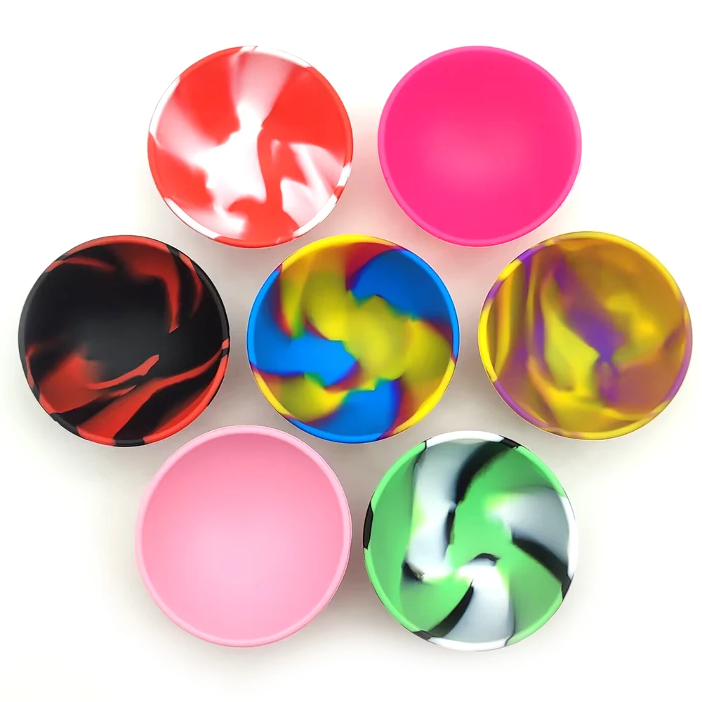 100Pcs Tobacco Mini Bowl 67mm Kitchen Storage Box Container Jar Herb Smoking Accessories Smoke Tool Silicone Bowl For Grinder