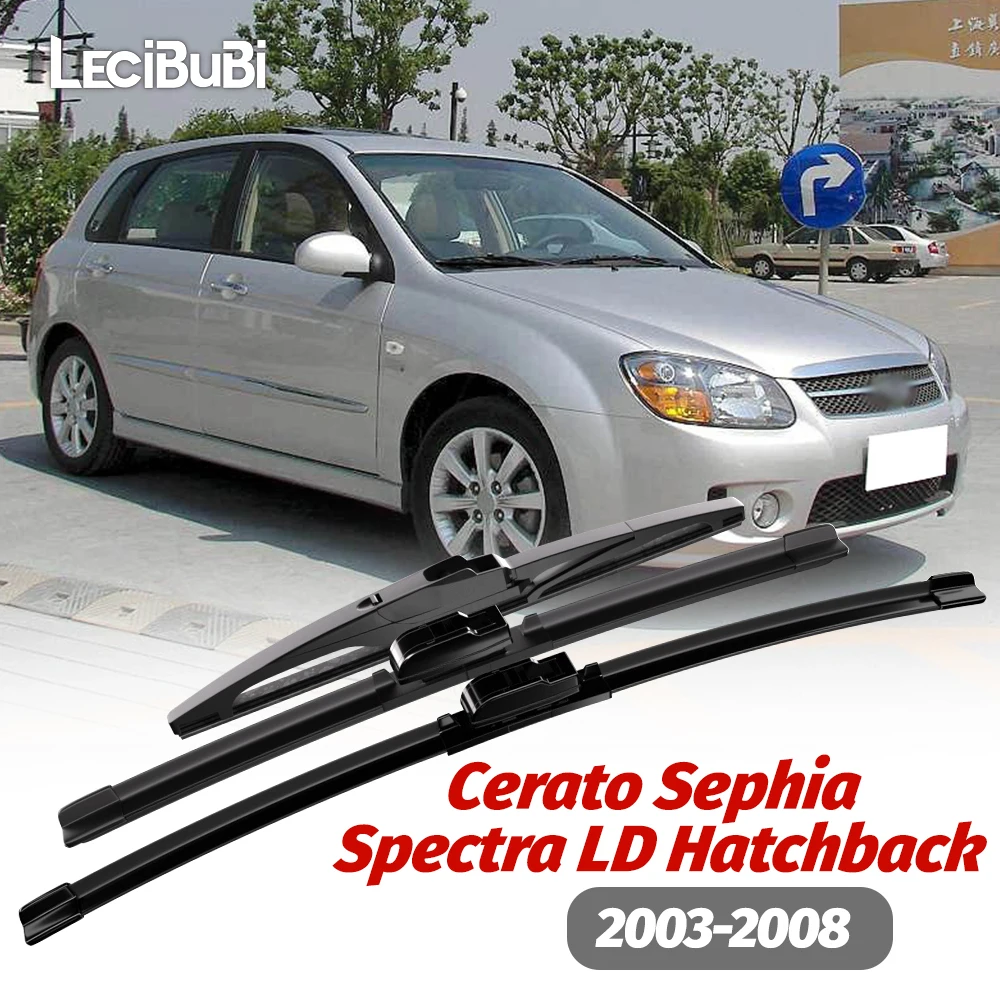 1 Juego de limpiaparabrisas delantero y trasero, limpiaparabrisas para KIA Cerato Sephia Spectra LD Hatchback 2003-2008 2004 2005 2006