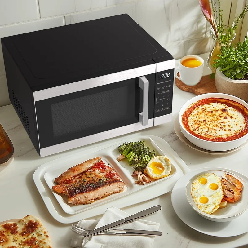 Kuchenka mikrofalowa na blacie o pojemności 1,6 stopy sześciennej 1100 W Gotowanie z czujnikiem 7 zaprogramowanych opcji Cyfrowy wyświetlacz Timer Obrotowy sprzęt kuchenny