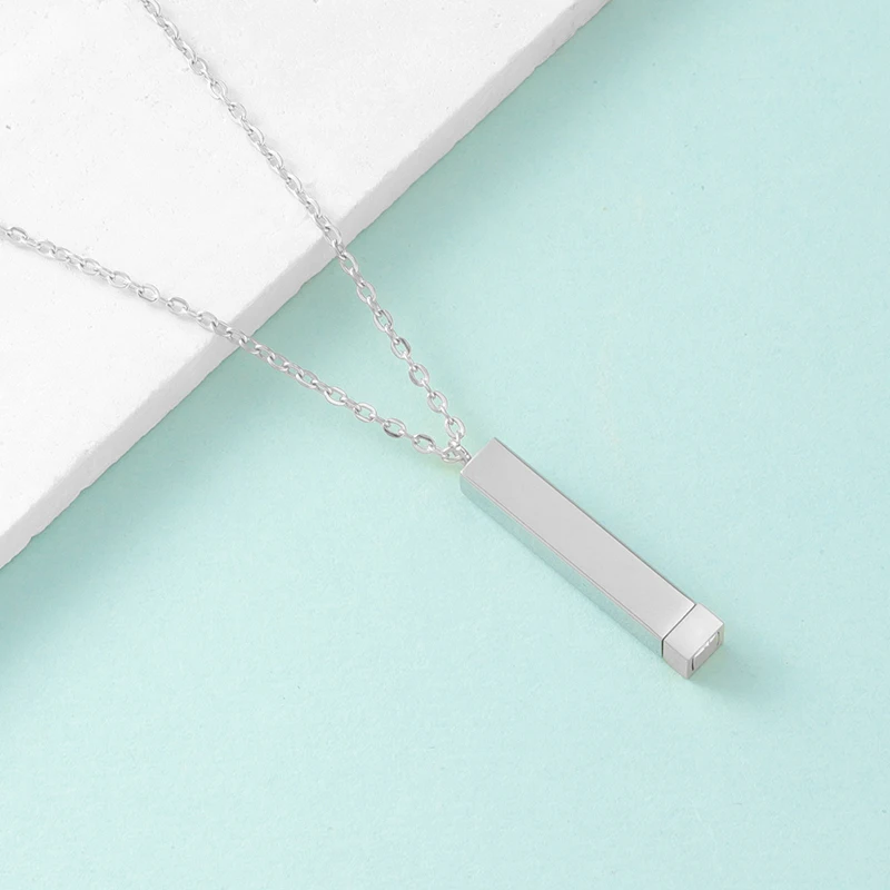 Fnixtar 10 Stück versteckte Anhänger-Charms, hochglanzpoliert, Edelstahl, quadratisch, Würfelstange für DIY-Halskette, Schmuck, Freunde, Liebhaber – Detail 18