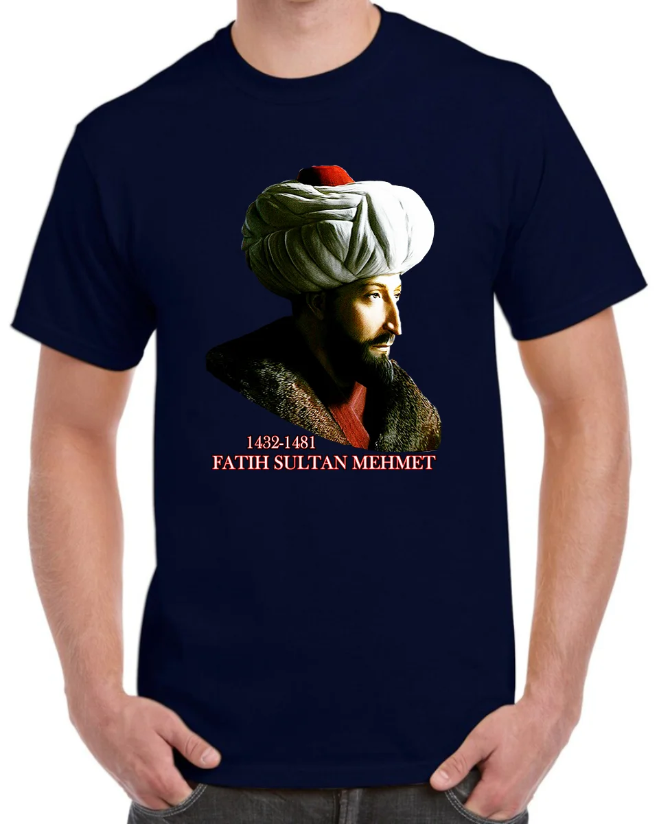 The Conqueror Ottoman Fatih Sultan Mehmet Portrait T-Shirt 100% Cotton O-Neck Summer Short Sleeve Casual Mens T-shirt Size S-3XL