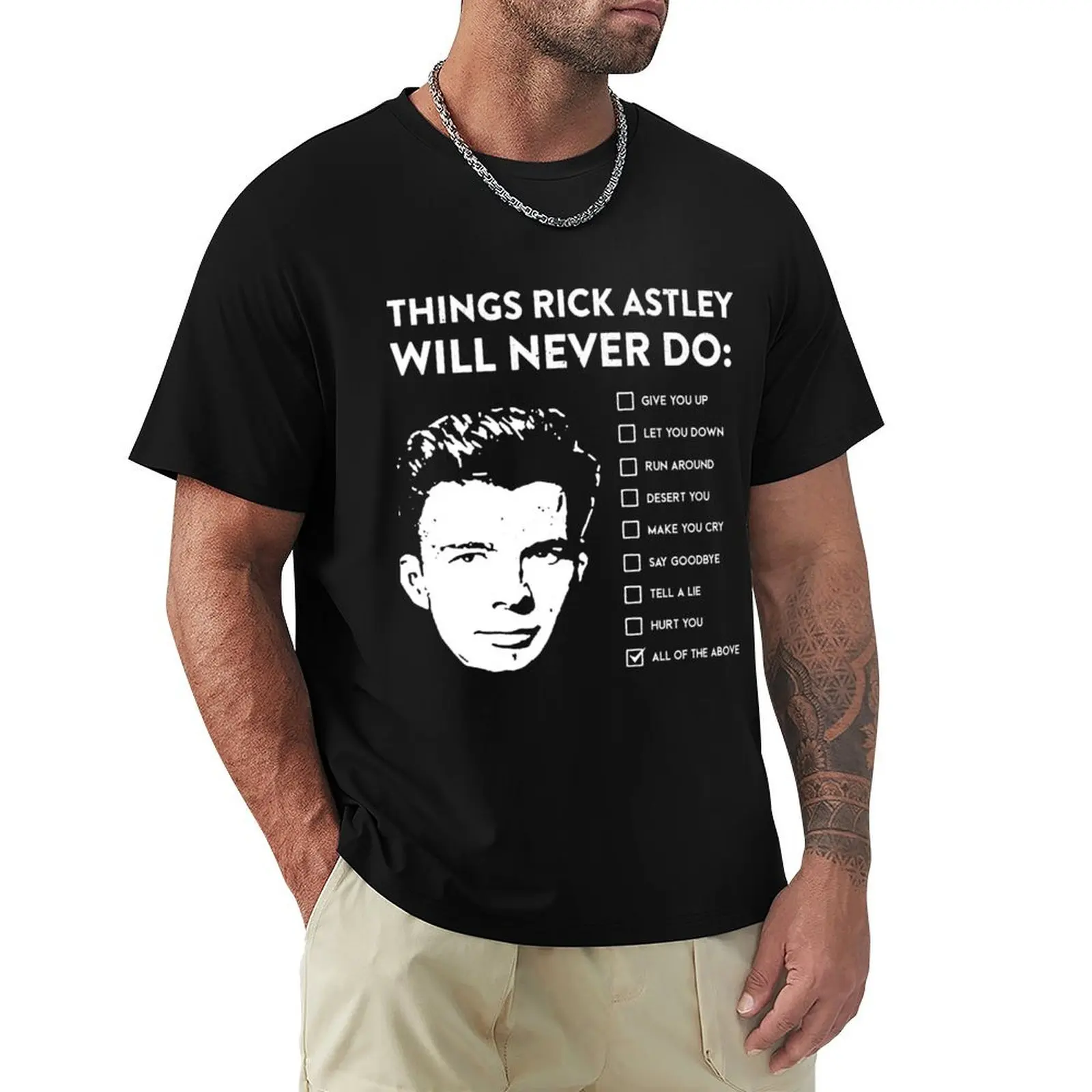 

Music Retro Things Rick Astley Will Never Do Halloween T-Shirt Casual Trendy Short Sleeve T-Shirt