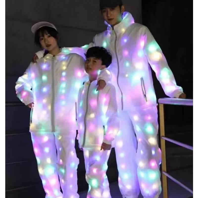 مصباح ليد سترة مضادة للماء موضة ليلة الجري الدعامة Led تضيء الهذيان معطف الكبار أداء الرقص فستان بتصميم حالم فلاش الملابس