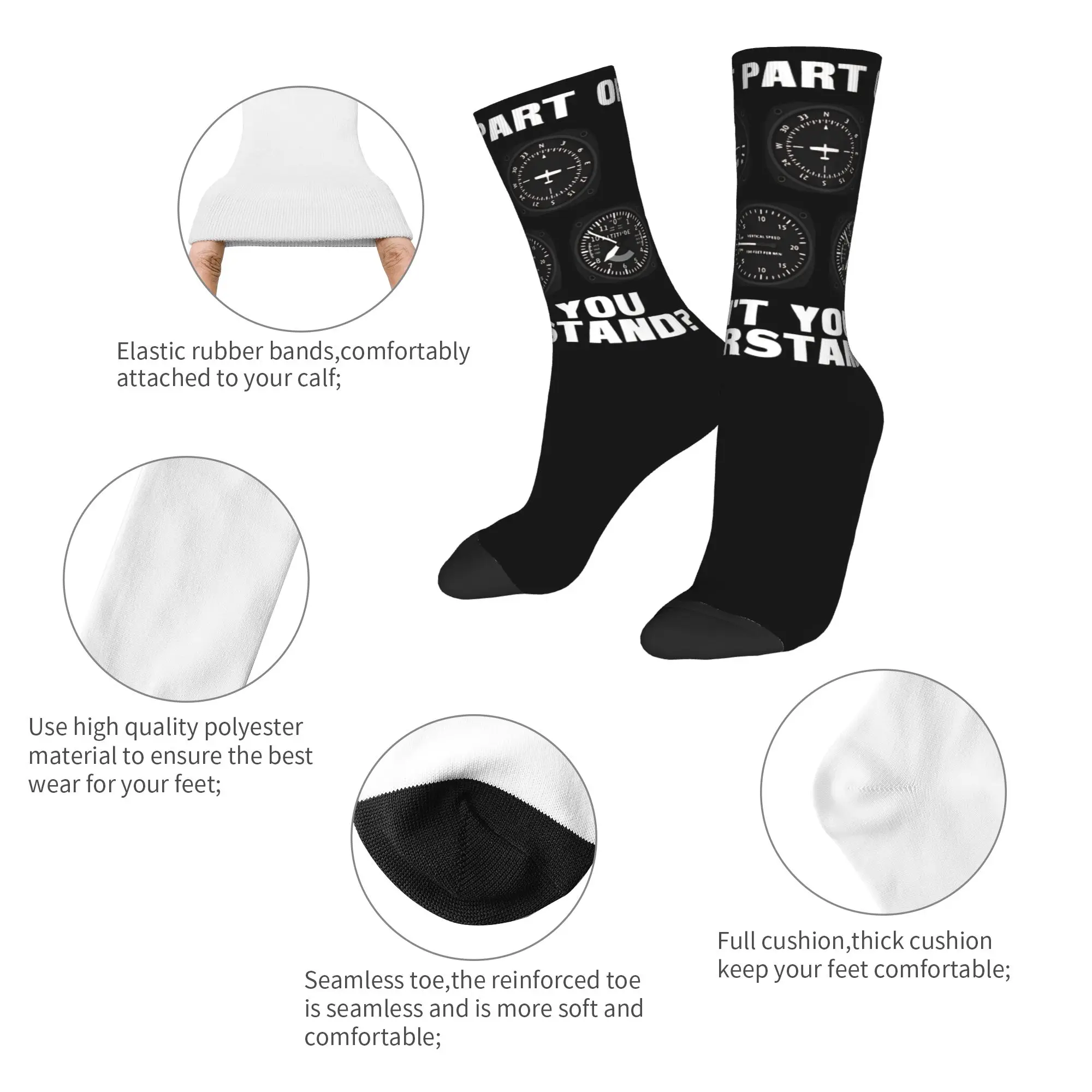 Light Aircraft Dashboard Socks Men Women Polyester Casual  Socks Hip Hop Spring Summer Autumn Winter Middle Tube Socks Gift