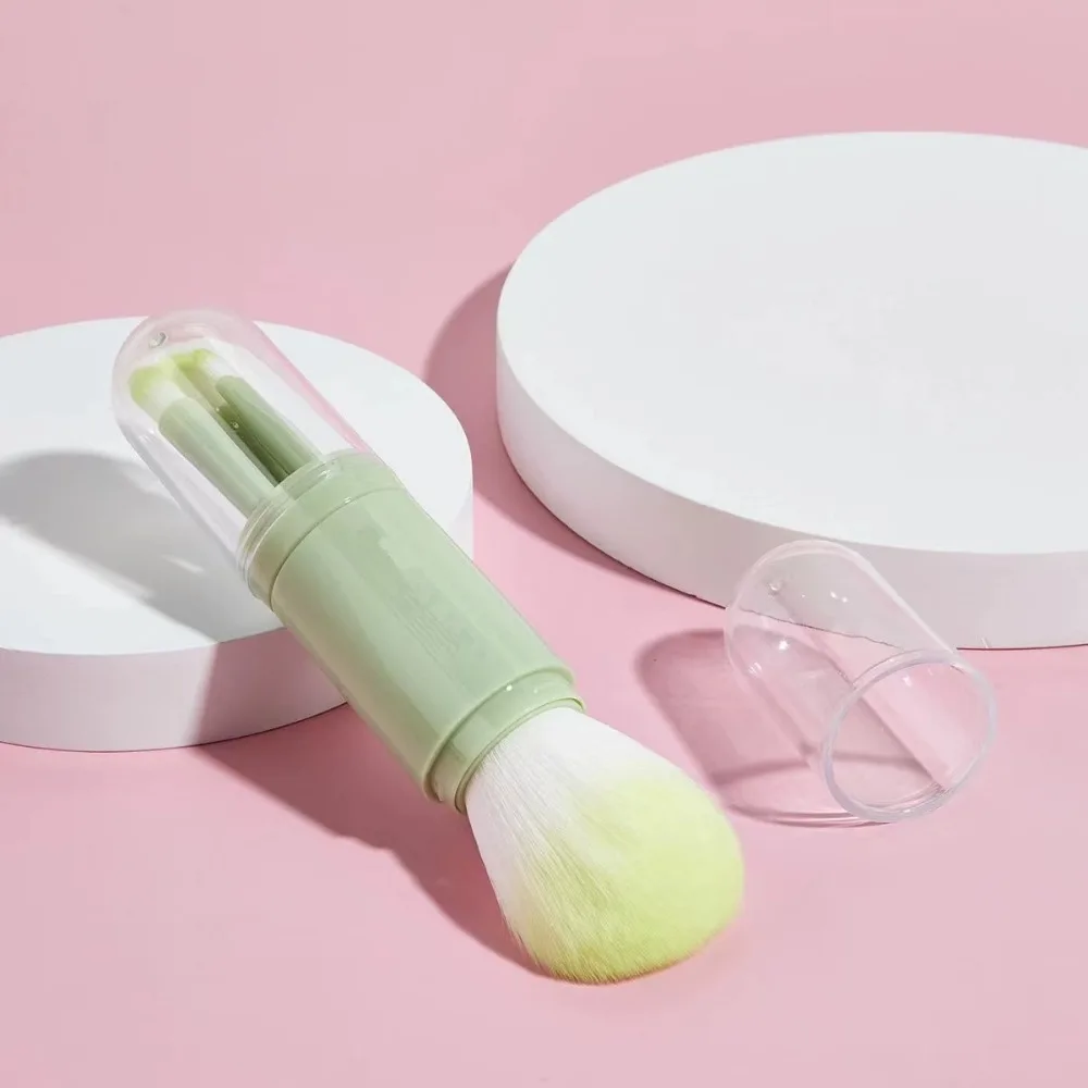 Zestaw do makijażu 4 w 1 Narzędzia kosmetyczne Mini zestaw pędzli Teleskopowy pędzel do makijażu Przenośny pędzel do makijażu Narzędzia kosmetyczne