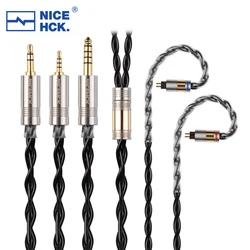 Nicehck blackcat cabo de fone de ouvido hifi, liga de cobre de zinco, óleo embebido, fio iem 3.5/2.5/4.4mm mmcx/2 pinos para db2 salnotas zero 4u