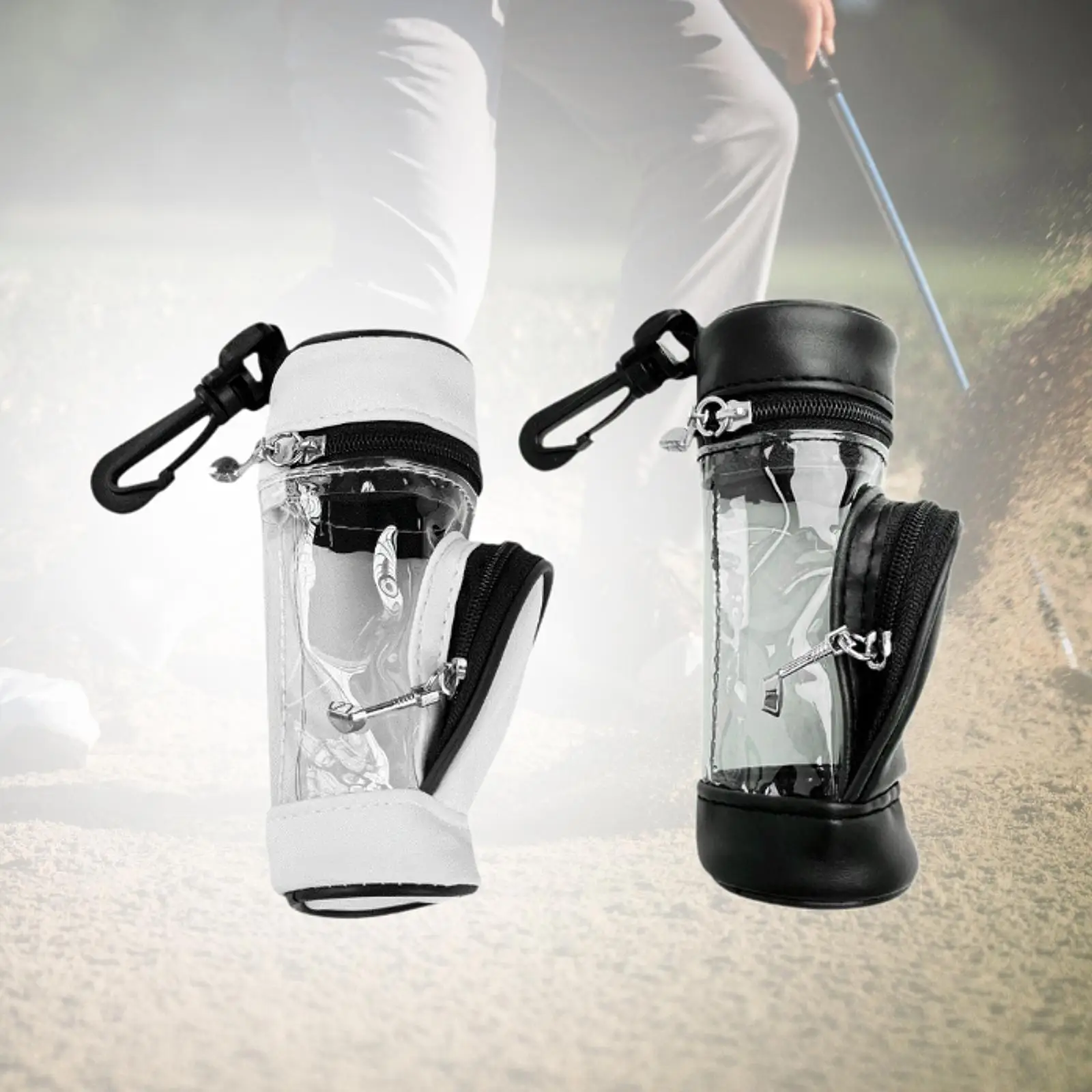 

Golf Ball Bag PU Leather Golf Ball Holder Bag Golf Ball Carry Bag Golf Pouch