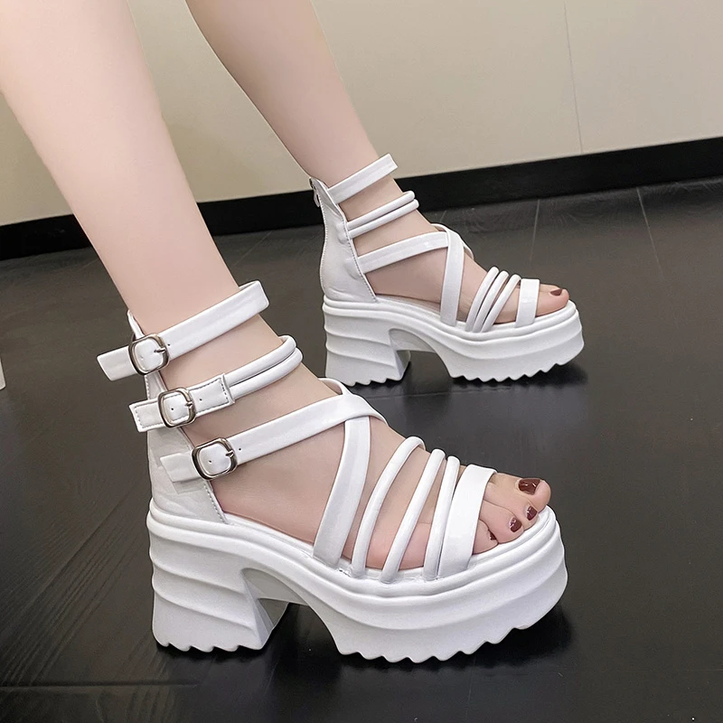 Hot Summer Sandals 9CM Wedge Heels Sneakers New Women Beach Flip Flop High Platform Casual Sandals Breathable Walking Slippers