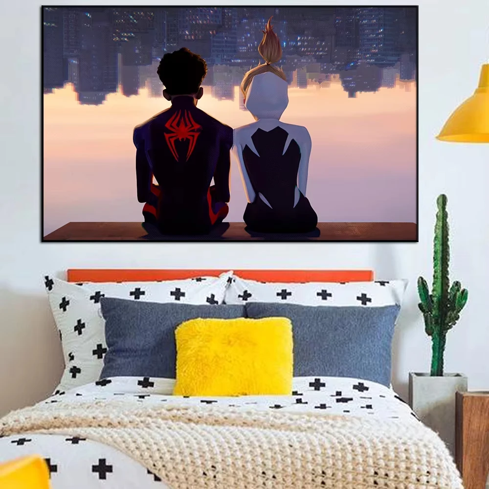 ديزني الرجل العنكبوت عبر الآية العنكبوت المشارك ديزني 2023 فيلم جديد قماش اللوحة طباعة غرفة المعيشة المنزل جدار ديكور فني