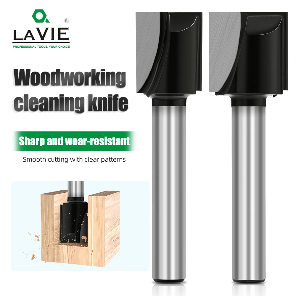 

LAVIE 1Pc 12.7mm 1/2 Shank Wood Engraving Bit Cleaning Bottom Router Bits CNC Milling Cutter End Mill For Woodworking Tools