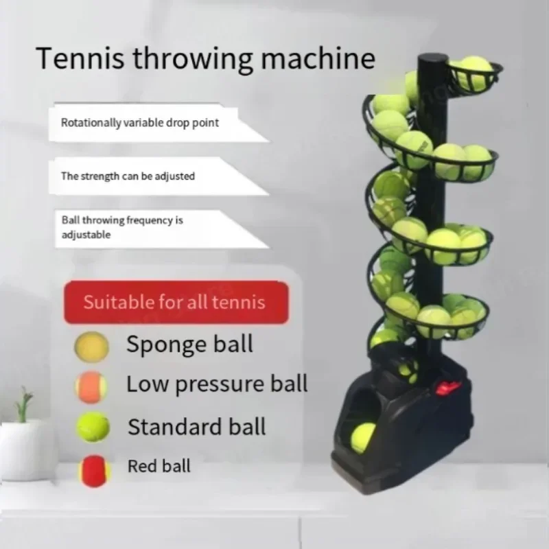 Máquina lanzamiento tenis autoayuda, práctica individual con Red Catcher, asistencia entrenamiento bolas múltiples