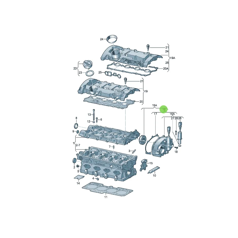 Golf (imported)  Volkswagen Eos  Shangku Shell Cylinder Head Rear Cover  06F103107G 06F103530T