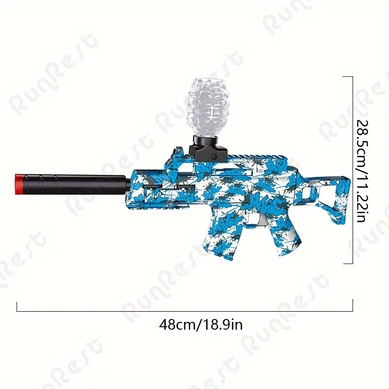 Gel Ball Blaster -Pistola eléctrica Blaster de 7,4 V Rifle de juguete de bola contra salpicaduras de alta velocidad, batería recargable de larga duración - Exterior