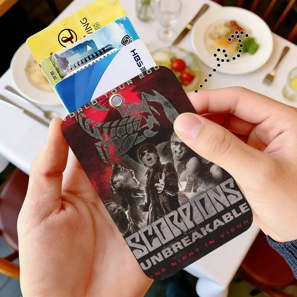rock band S-Scorpions heavy metal style Access & Meal Card Holder Keychain Credit ID Bank Card Protective Case Keychain Pendant
