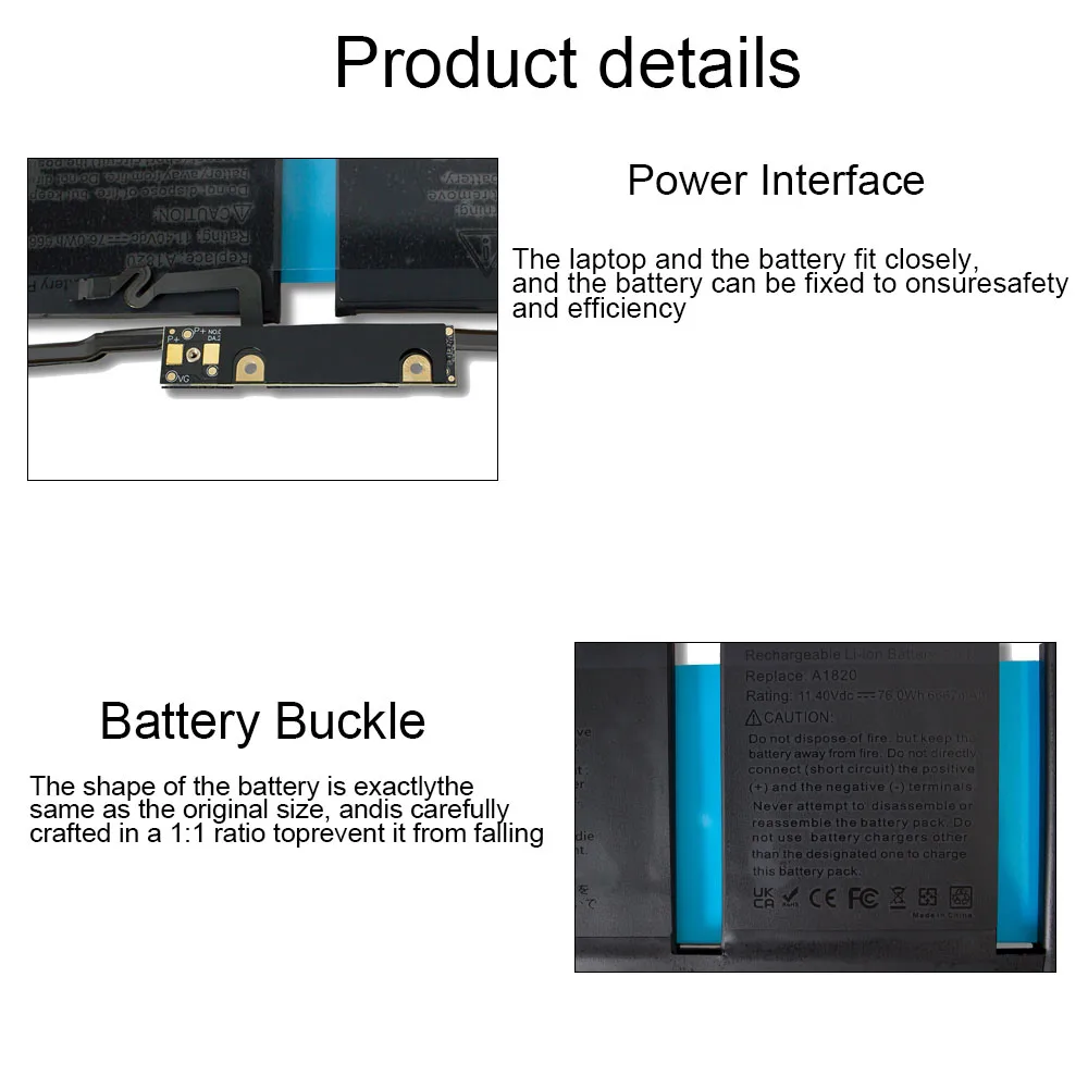 New A1820 Laptop Battery For For APPLE MACBOOK PRO 15