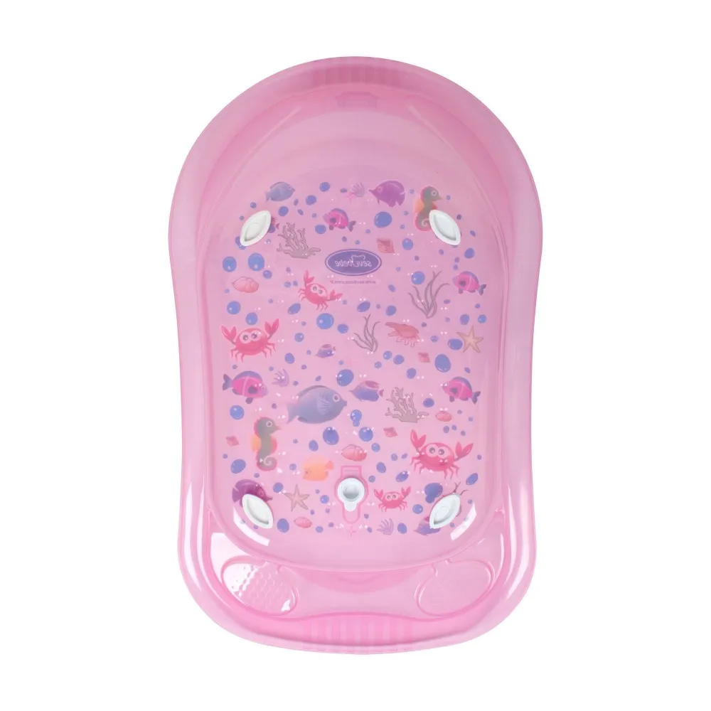 Pink Color Patterned Transparent Giderli Baby Tub