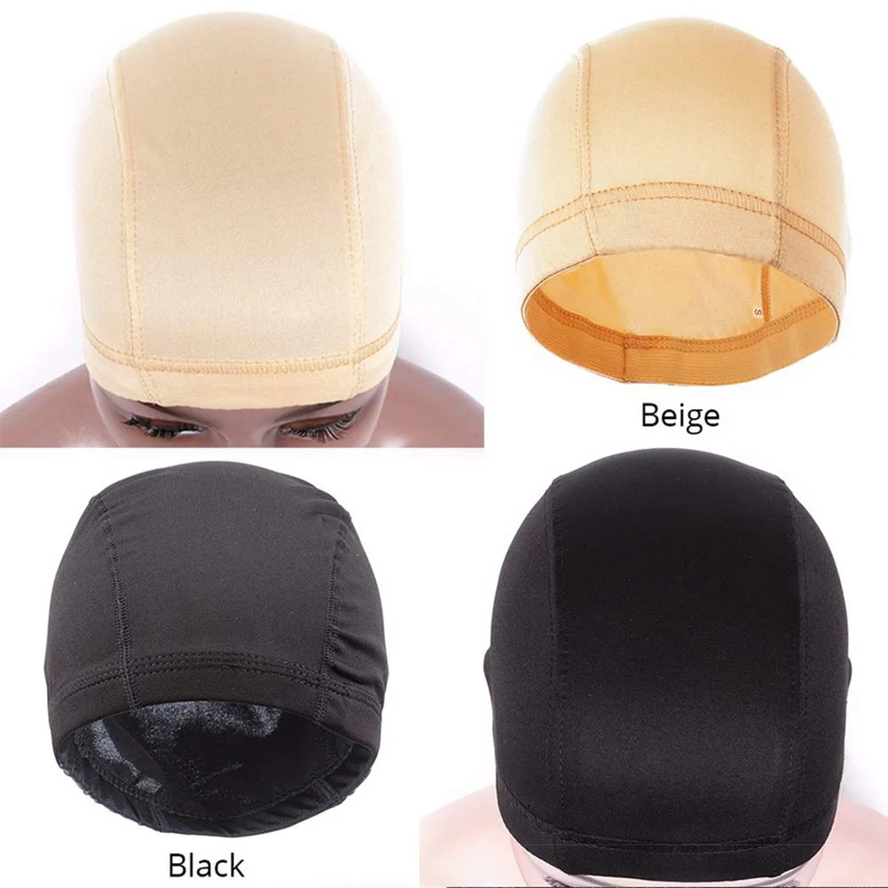 6 pacote de malha elástica cúpula peruca tampão para fazer perucas stretchable tecelagem boné respirável cabelo líquido peruca forro para homens feminino preto bege